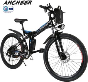 Günstige E-Bikes ANCHEER Elektrofahrrad Faltbares Mountainbike, 26 Zoll Reifen Elektrisches